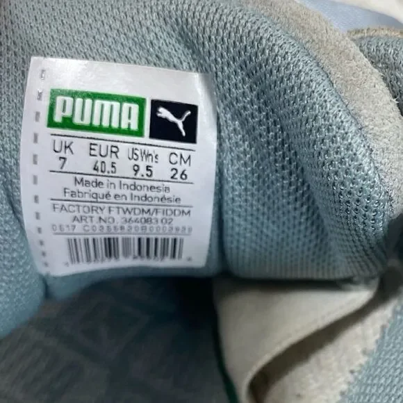 Puma Gray Suede Ribbon Trainers - Picture 6 of 6